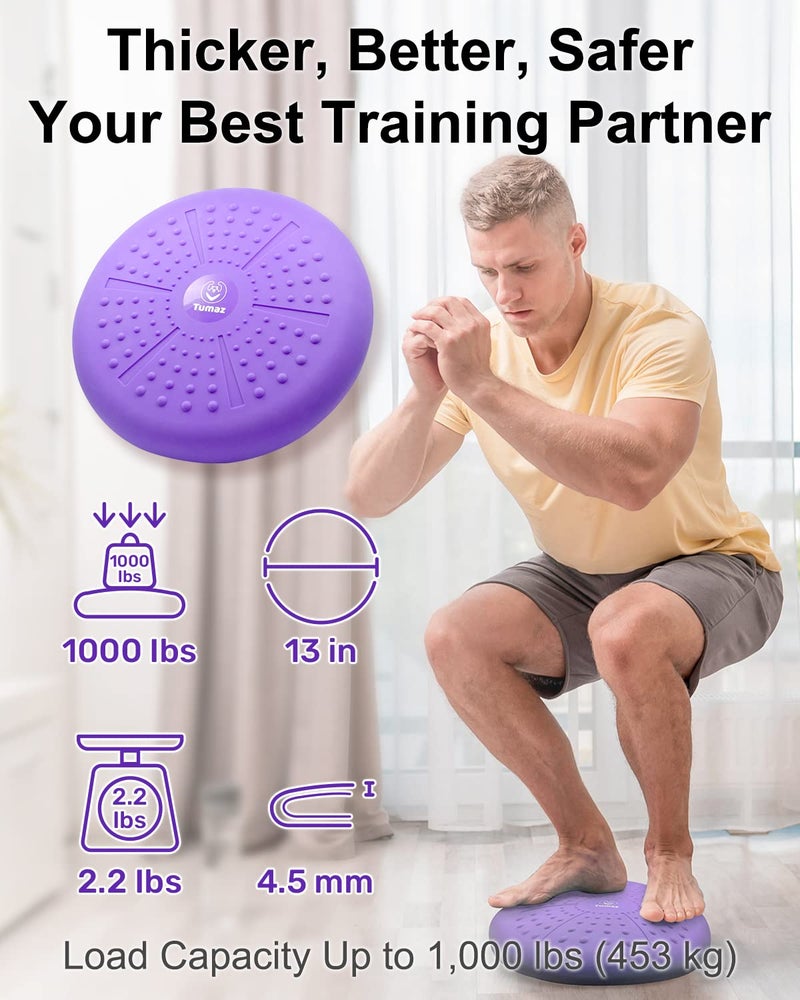 Tumaz Wobble Cushion - Wiggle Seat to Improve Sitting Posture & Stay Focused for Sensory Kids, Balance Disc to Relief Back Pain & Core Strength & Flexible Seating [Extra Thick, Pump Included] - Image 4